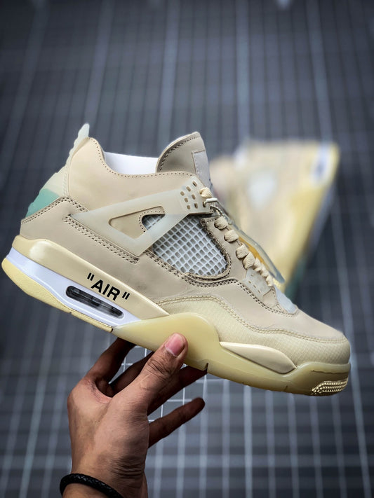 OW X AIR JORDAN 4 SP SAIL/MUSLIN-WHITE-BLACK