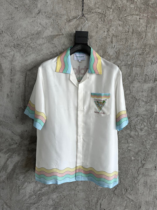 CASABLANCA Short Sleeve Real Silk Shirt